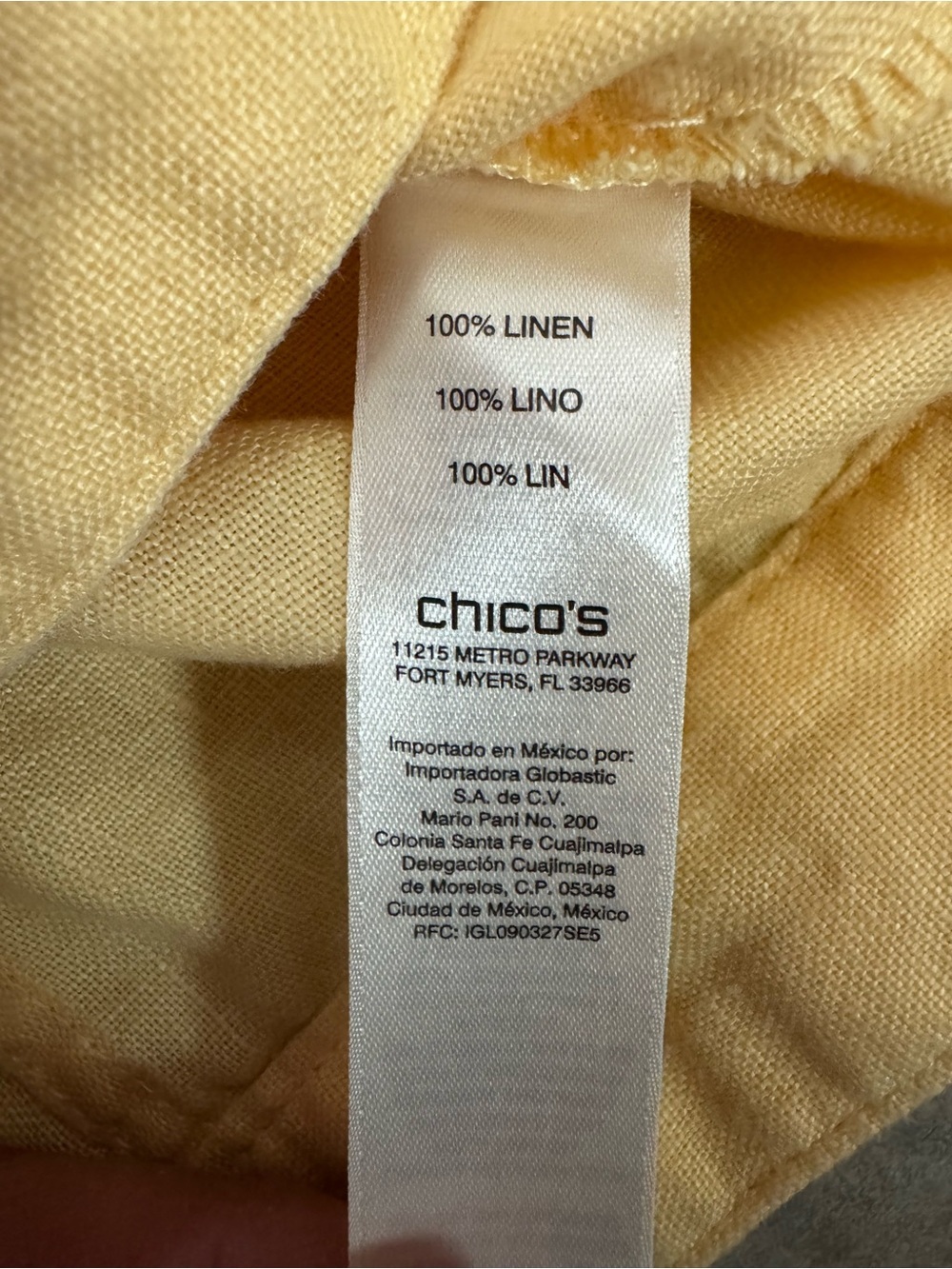 Chico’s 100% Linen Utility Jacket Blazer Yellow Size 3 XL(16) Coastal Resortwear - Picture 8 of 8